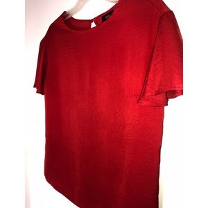 Red blouse with peplum short sleeve